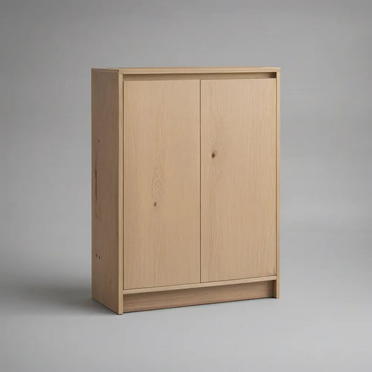 Dubová skříňka se 2 dvířky, přírodní dub, 80 × 35 × 110 cm