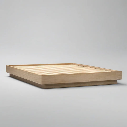 Postelový rám s lamelovým roštem 160 × 200 cm z masivního dubu, přírodní dub